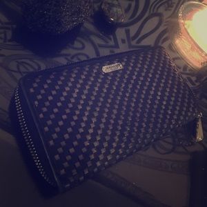 Black braided coach wallet